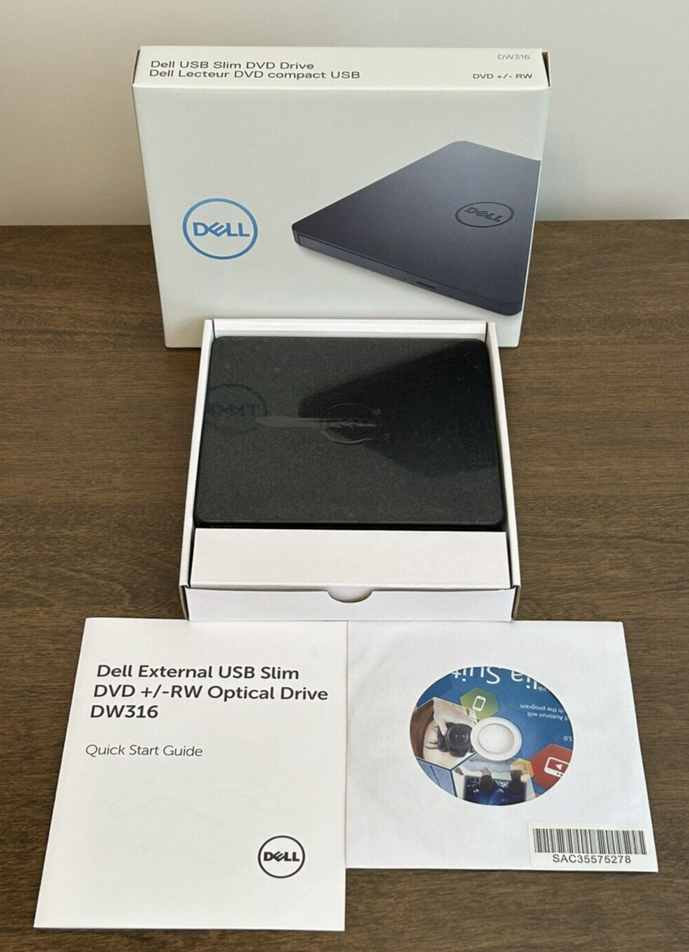 DELL EXTERNAL USB SLIM DVD RW OPTICAL DRIVE DW316 eBay