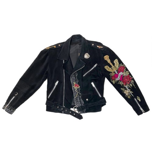 Vintage Custom Embroidered Chinese Dragon Coat Black