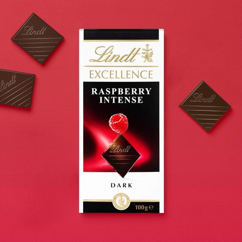 Lindt Excellence Dark Raspberry Intense Chocolate Bar, 100 g (Pack Of 5) - Picture 3 of 5