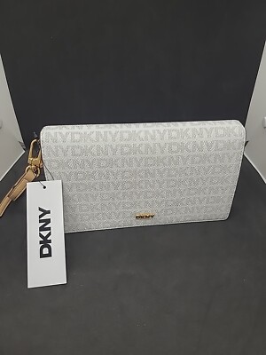 NEW DKNY Farah Clutch Mini Shoulder Bag - Cream/Cappuccino