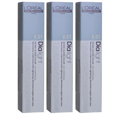 Loreal Professionnel dia light 3 x 50 ml 9.01 Milkshake platin Haarfarben Set