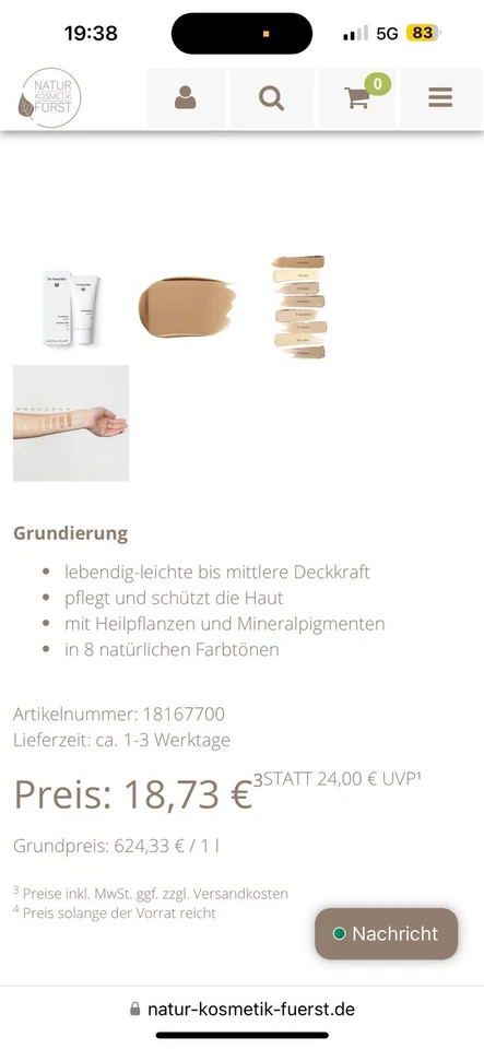 Dr. Hauschka Foundation, Fb. 06 walnut, 30ml, Orig.Pr. 24,00 Euro - Bild 3 von 3