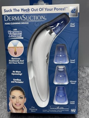 DermaSuction Pore Cleaning Device Vacuum Action 4 Interchangeable Suction Heads
