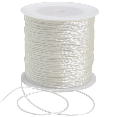 1mm x 100 Yards White Nylon Cord Satin String for Bracelet Jewelry Making Rat