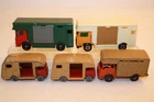 Five (5) Vintage 1950's - 1970's Matchbox Lesney / Budgie Horse Box Pony Trucks