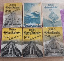 6x Bücher Köhlers Illustrierter Flotten Kalender Jahrgänge  1939 - 1944 