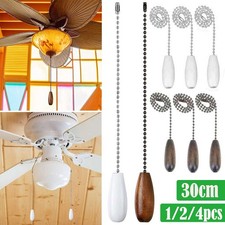 1/2/4PCS Ceiling Fan Pull Chain Extension Beaded Ball Wooden Pendant Light Lamp