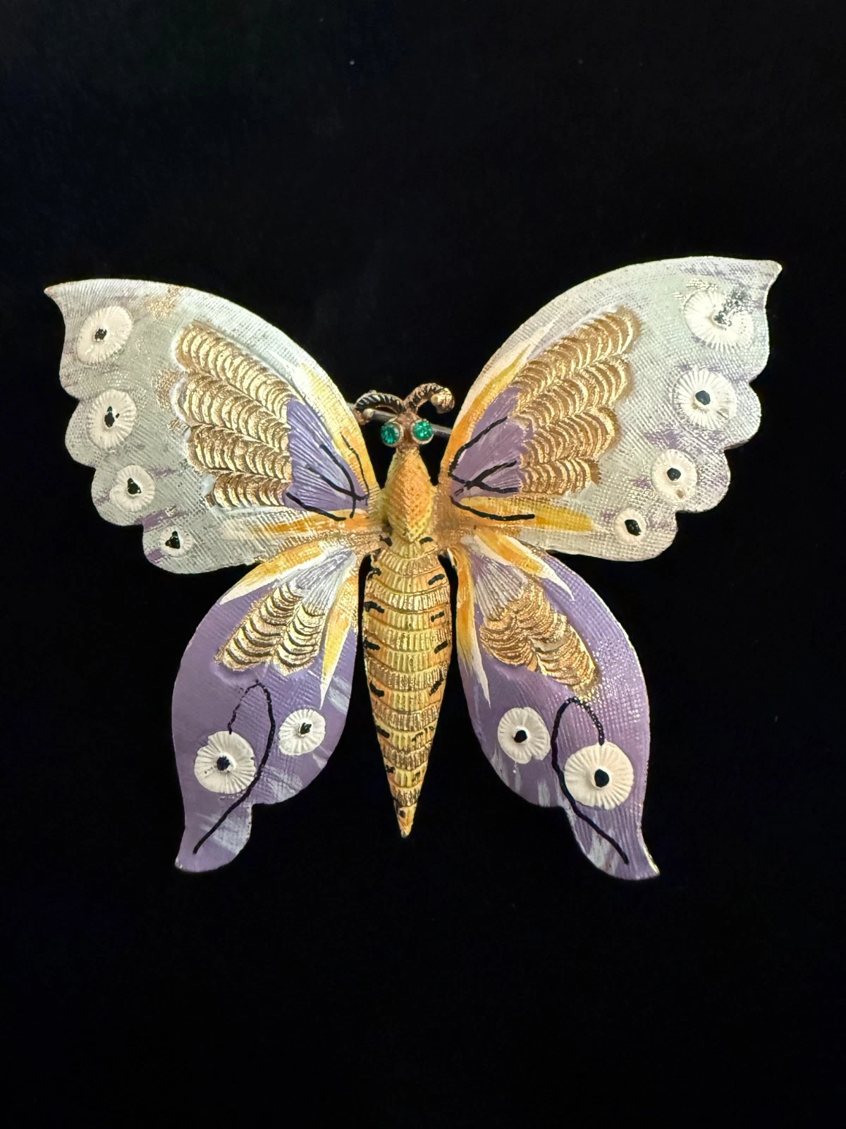 Vintage Butterfly Brooch Fantasy Purple Enamel Fairytale Figural Coro Magical
