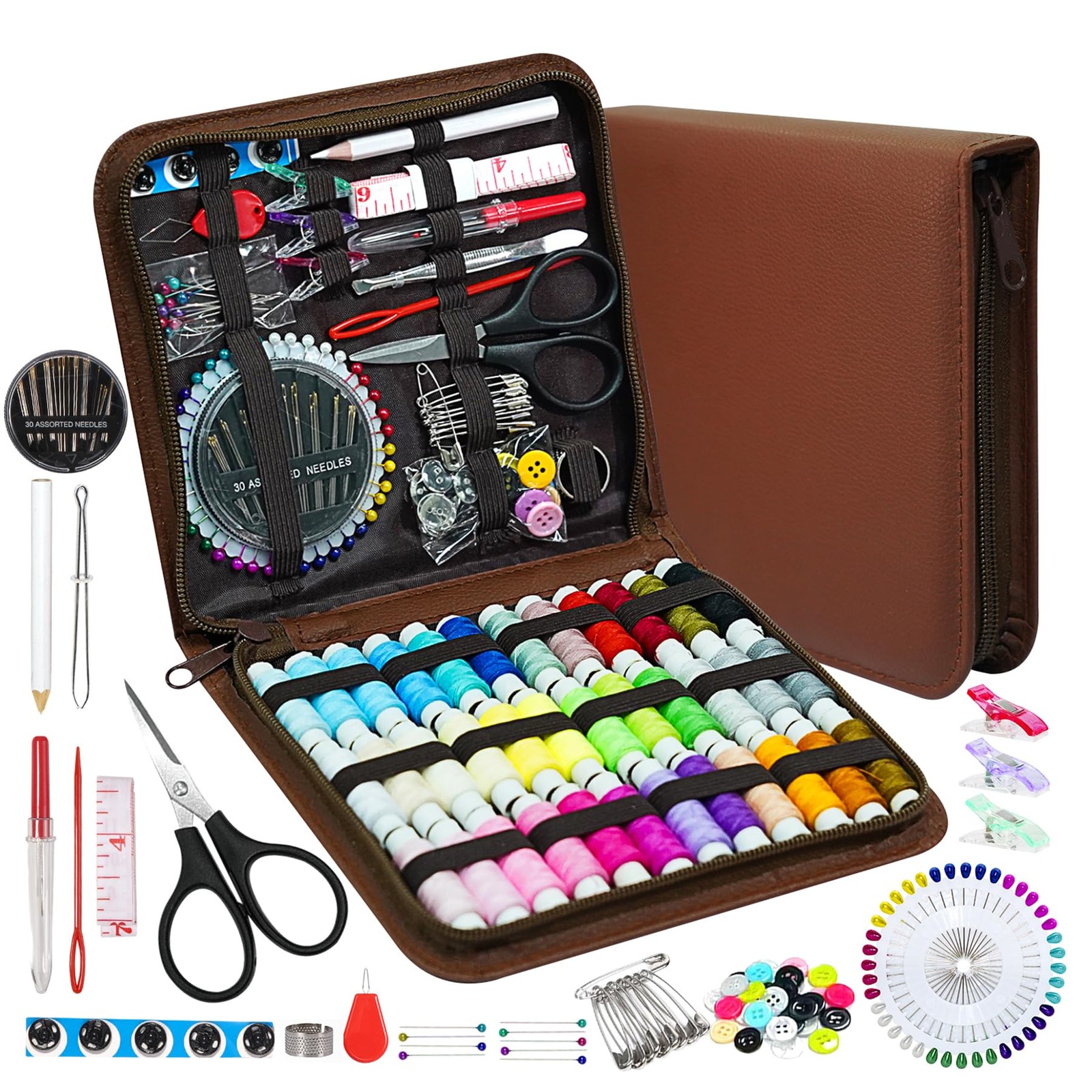 Portable 168pcs Sewing Kit with Case - Essential Sewing Supplies for Home & Travel  