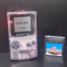 Game Boy Color Atomic Purple W/ New Lens GBC Flash Cart Pokemon Prism Legacy Red
