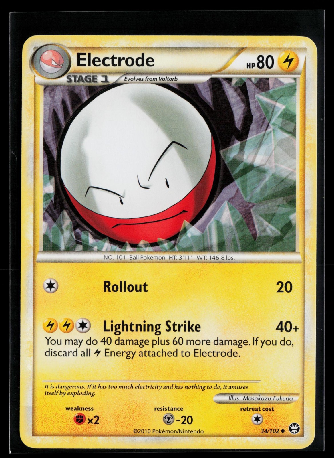 Electrode 34/102 Uncommon HGSS Triumphant Pokemon Near Mint