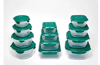 LocknLock 12-pc Nestable Bowl, Square & Zen Storage Set FOREST GREEN