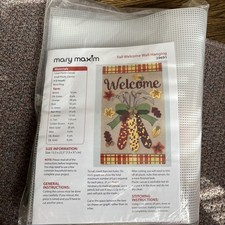 Mary Maxim Plastic Canvas Autumn Fall Welcome Wall Hanging Kit New