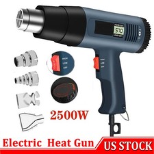 NEW Heat Gun Electric Hot Air Gun Dual Temperature LCD Display 4 Nozzles Tool US