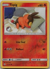 Tepig Reverse Holo 31/236 Common SM - Cosmic Eclipse LP Pokemon Card