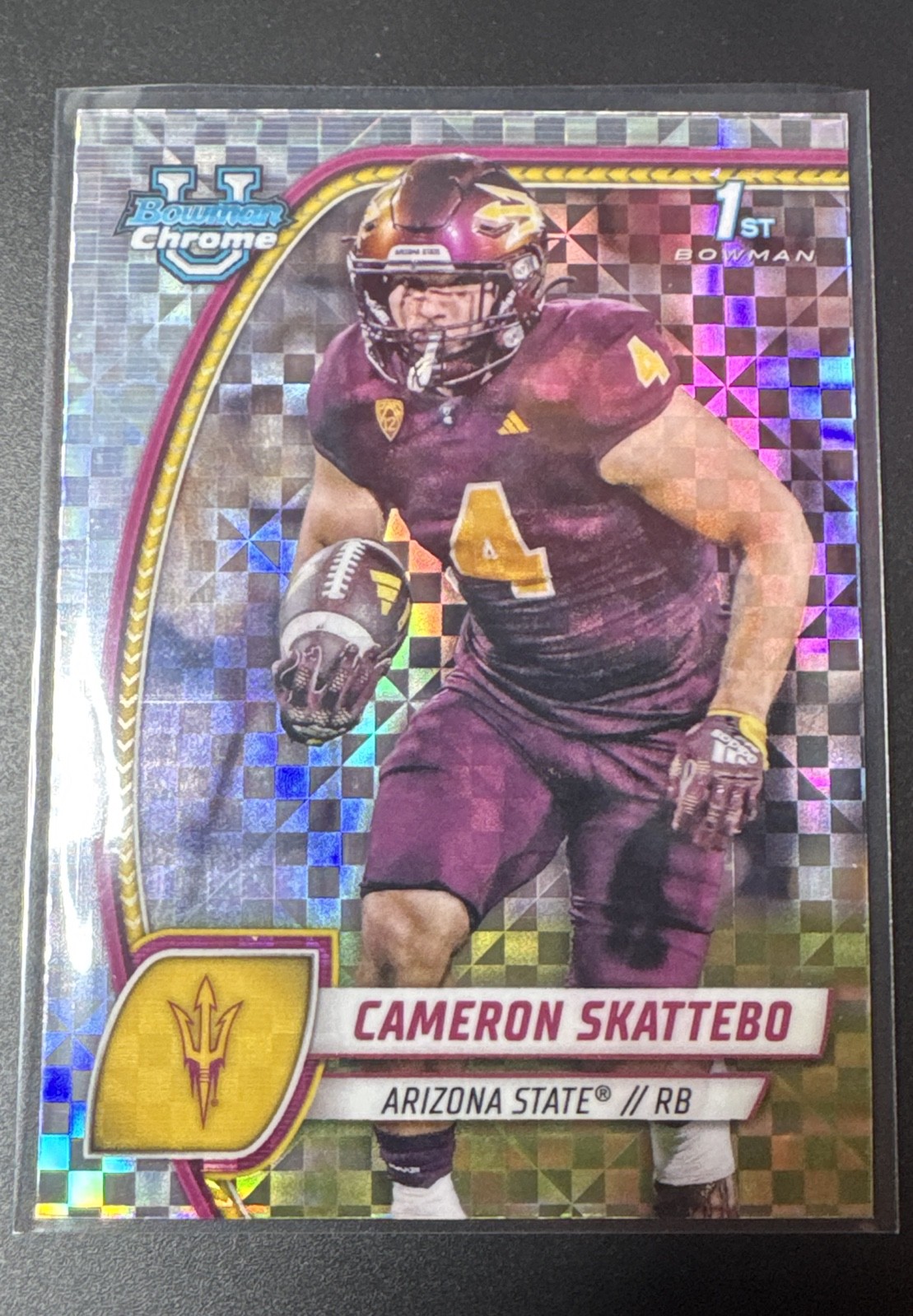 2024 Bowman University Chrome - Cameron Skattebo #37 X-Fractor (RC)