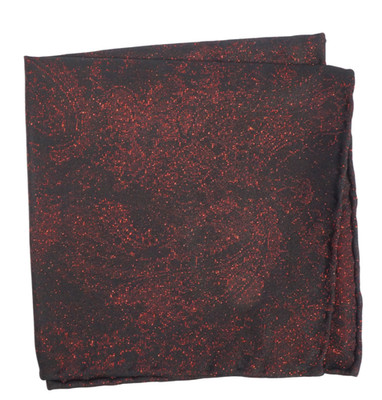NWOT Italo Ferretti Red w Metallic Thread Silk Pocket Square Italy 14''
