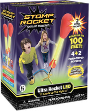 Ultra LED Rocket Launcher for Kids, 6 LED Foam Tipped Rockets - Fun Backyard O