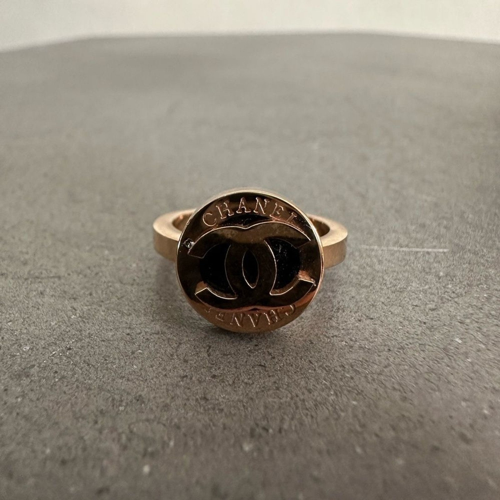 Rose Gold Colored Monogram Ring - image 2