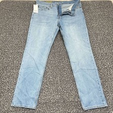 Goodfellow  Co Jeans Men 36x32 Blue Slim Fit Faded Denim Pants New