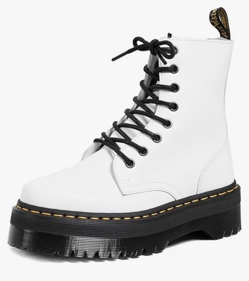 Doc Martens Jadon 8 Eye Platform Boots in White Sz  Men's 7 US Women's 6