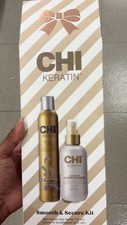 CHI Keratin Smooth  Secure Kit Hairspray 10 oz  Leave In Conditioner 6 Oz NIB