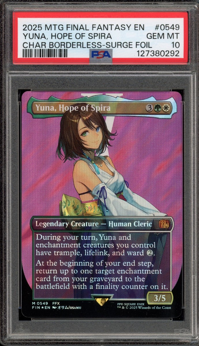 Yuna, Hope of Spira (Borderless) (Surge Foil) Final Fantasy Foil