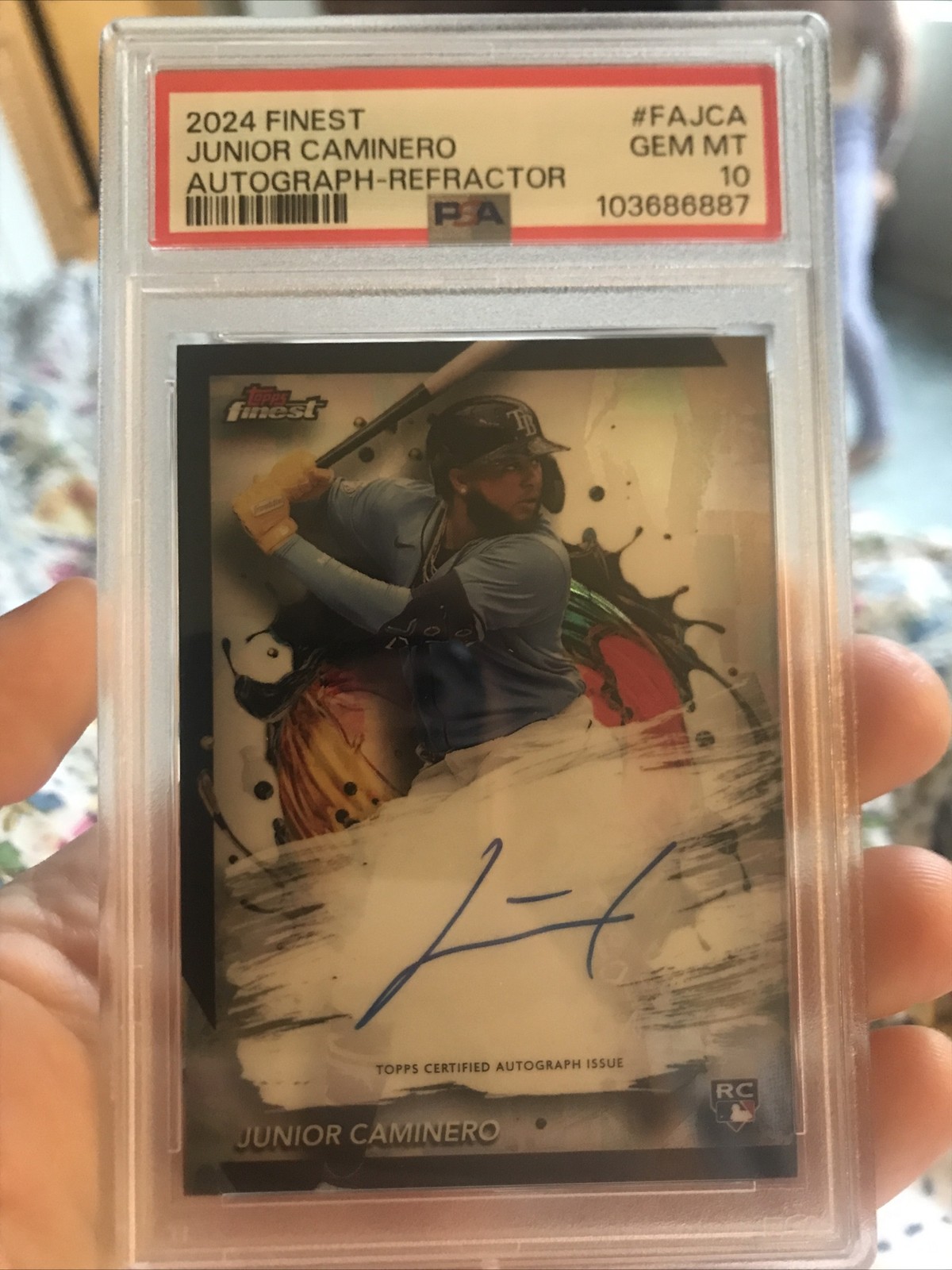 2024 Topps Finest - Finest Autographs Junior Caminero #FA-JCA Refractor PSA 10