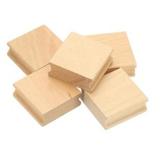 Blank Wood Rubber Stamp Mounts, 5Pcs Wooden Rubber Stamp Handle Hard 50x50mm