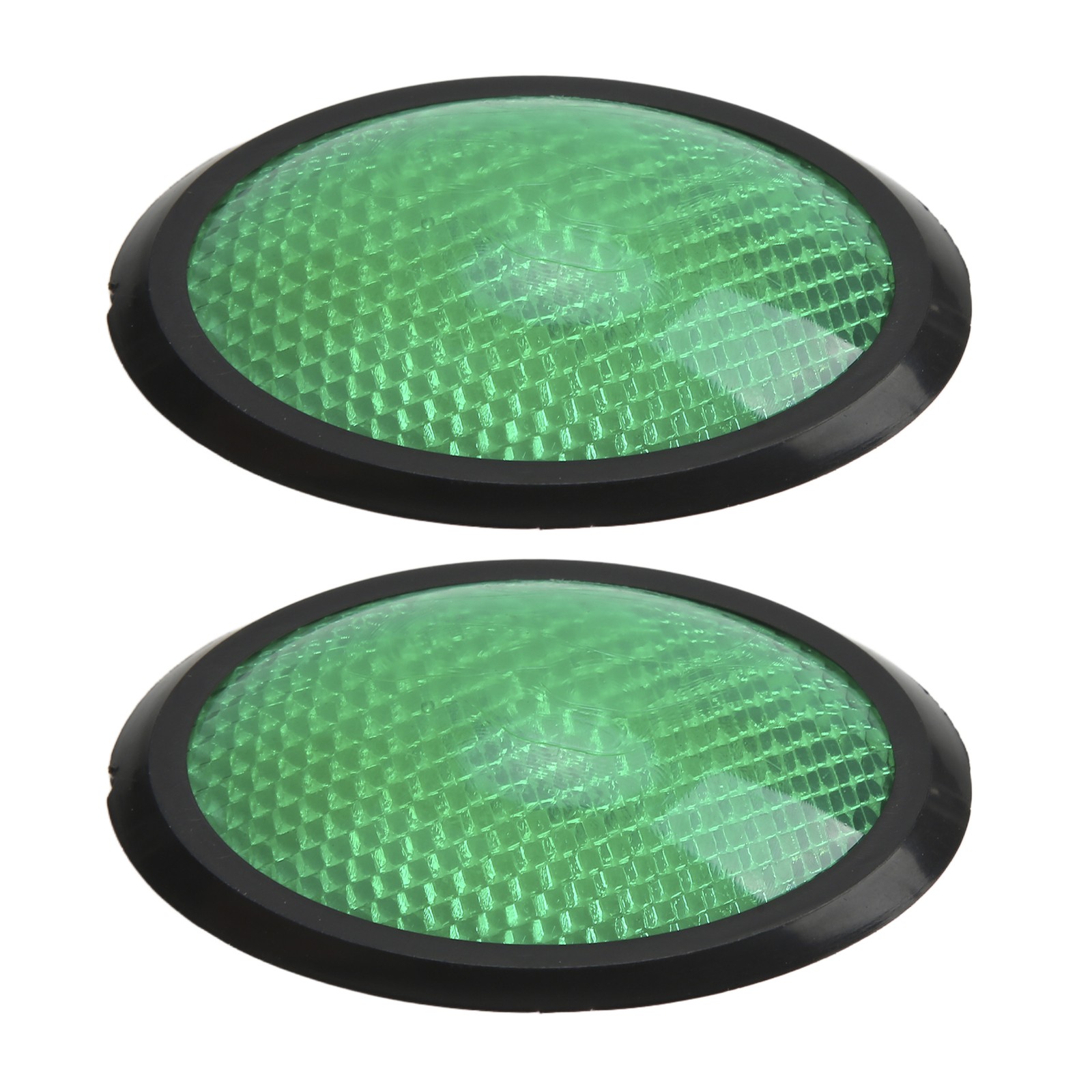 2pcs Reflective Sticker Green Oval Warning Reflectors For Cars Motorcycles