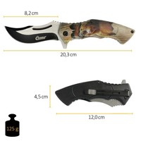 Einhand Taschenmesser Klappmesser BäRmotiv Holzoptik GüRtelclip Clauss 11Cm