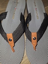Womens Tommy Hilfiger Black/white Summer Flip Flops Sz 11m