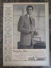 Vicara Rock Hudson Virginia Carolina Chemical Varsity-Town 1956 Vintage Print Ad