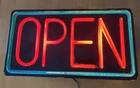 Vintage "OPEN" Sign Faux Neon Light Sign – Authentic Retro Patina– Works Great!