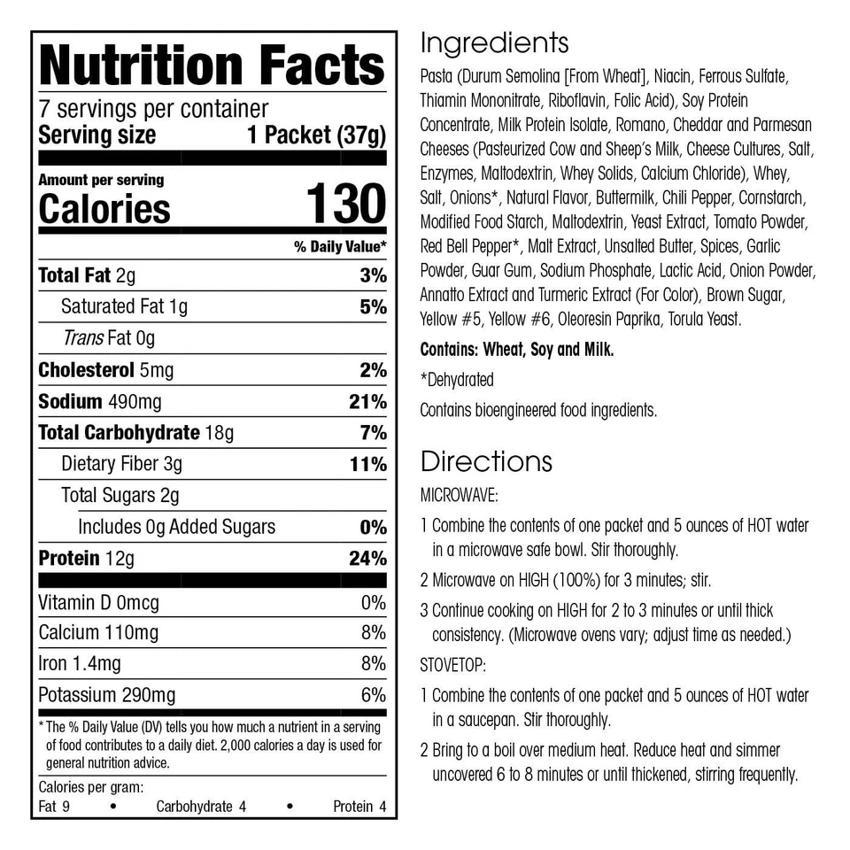 WonderSlim Protein Pasta Spicy Cheese 7 Count Healthy Low Calorie Meal - Image 4 of 4