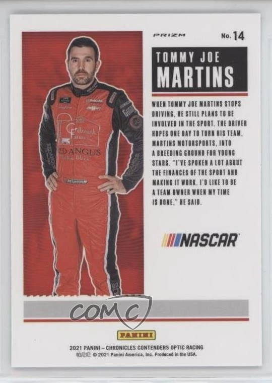 2021 Chronicles Contenders Optic Green Prizm Tommy Joe Martins #14 Rookie RC 0v1 - Image 2 of 3