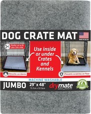 Drymate Dog Crate Mat Liner, Absorbs Urine, Waterproof, 29" x 48", Gray
