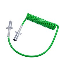 CheeMuii 7 Way Coiled Trailer Cord 15FT Long Tail ABS Electrical Power Wire A...