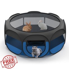 VavoPaw Small Animal Playpen Tent Chicken Brooder Black+Blue