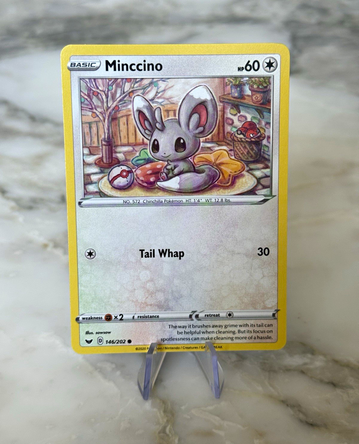 Pokemon - Minccino 146/202 - Sword & Shield Base Set - NM