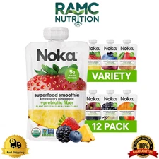 Noka Superfood Fruit Smoothie Pouches Variety Pack, 4.22 oz - 12 Count