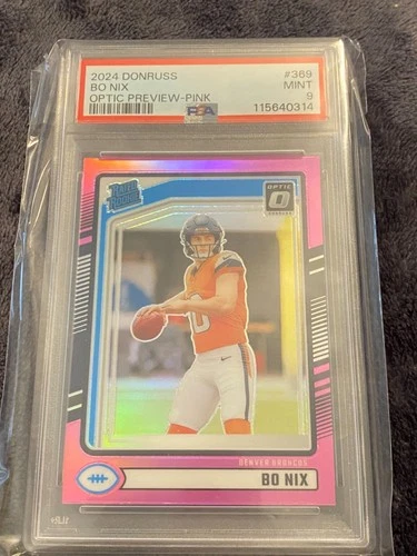 2024 Donruss Optic Bo Nix Rookie Preview Pink PSA 9!!!!