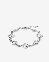 White House Black Market Silvertone Diamond Shapes Bracelet With Crystals From S White House Black Market Silvertone Diamond Shapes Bracelet With Crystals From S