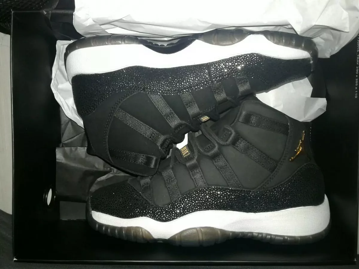 Wmns Air Jordan 11 Retro Prem HC Black Metallic Gold White 852625 030 Size 5