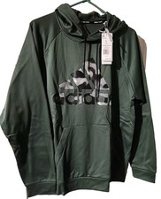 Adidas Green And Camo Logo Hoodie Mens Size Large