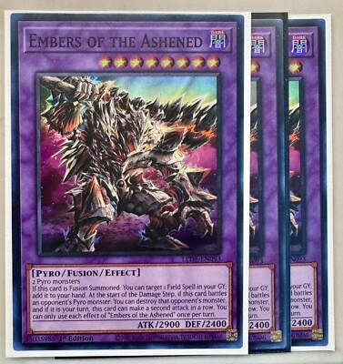 3x Embers of the Ashened 1st Edition Super Rare LEDE-EN093 Yu-Gi-Oh!