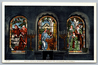 Window From Mission Santa Ines Postcard Santa Cecilia Windows Mission Inn, Riverside, California D2 | eBay