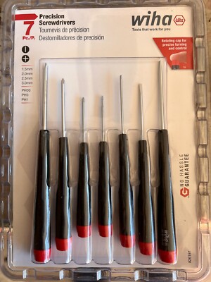 Wiha 26197 Precision Screwdriver Set, Phillips/Slotted Tip, 1/16 In, 1/8 In,