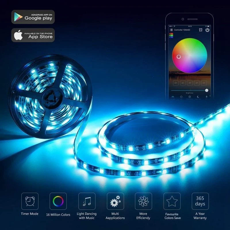 WiFi Bluetooth-compatible App Music pixel controller Dual output 5V 12V 24V  Magic Home Alexa Google For WS2812 WS2811 LED strip