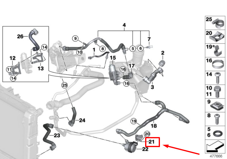 NEW BMW 3 F34 ENGINE ELECTRIC COOLANT PUMP HOLDER 8514440 